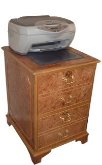 Burr elm filing cabinet
